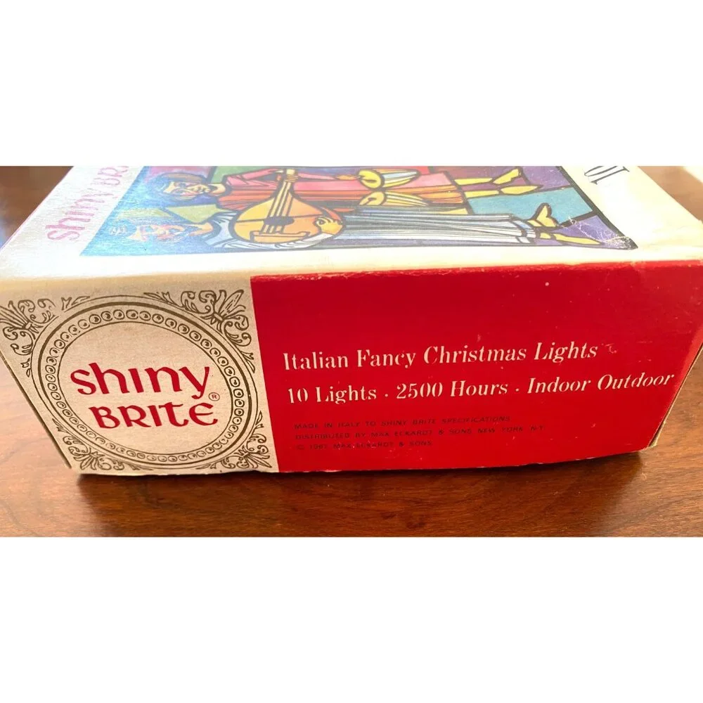 Vintage Shiny Brite Italian Fancy Christmas Lights Snow White Themed 7 Dwarfs Wo